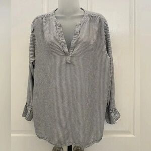 Workshop Republic Clothing Black and White Striped Blouse